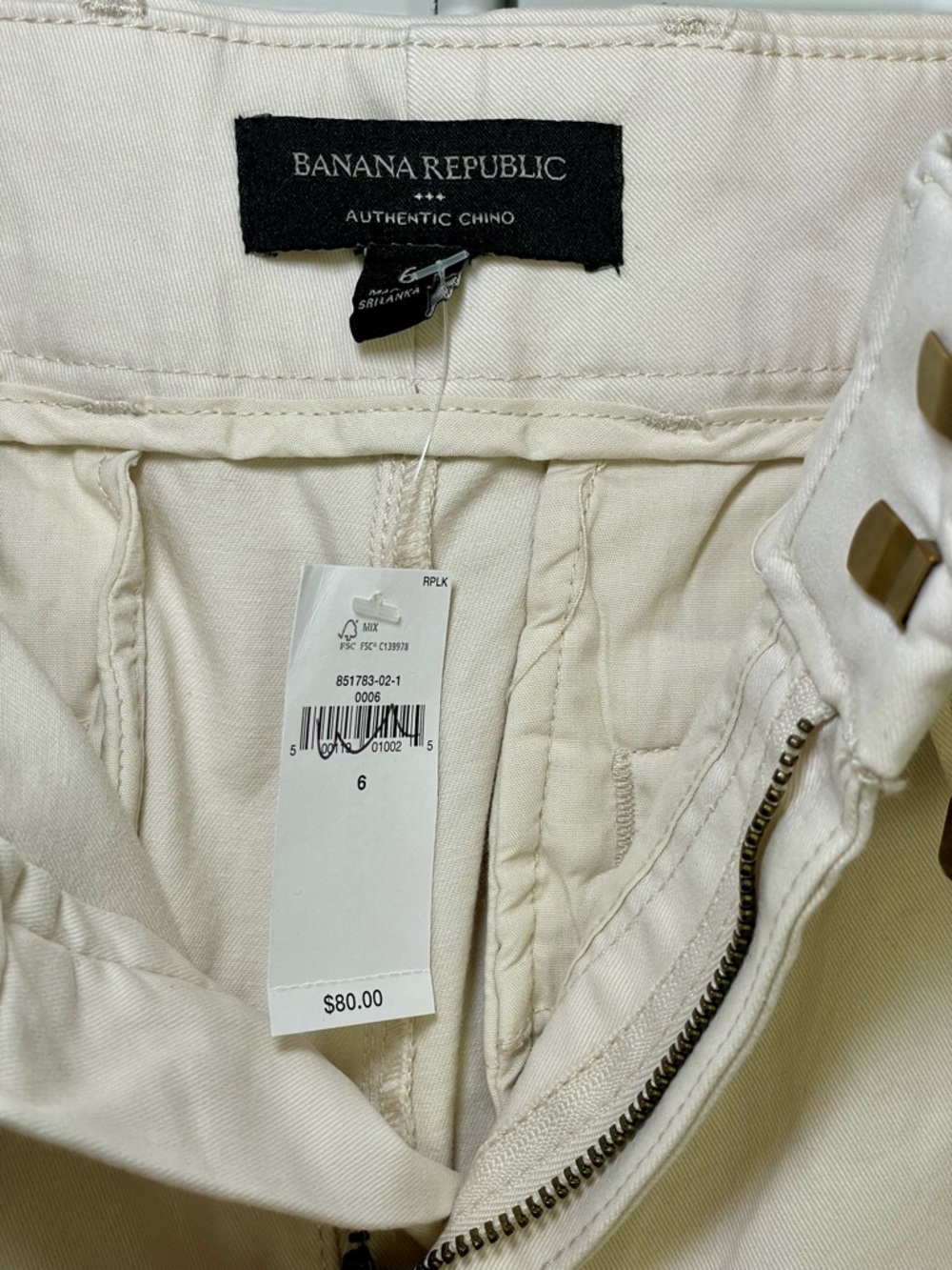 NWT Banana Republic Belted Utility Authentic Button hem Chino Size 6 Beige - Picture 4 of 13